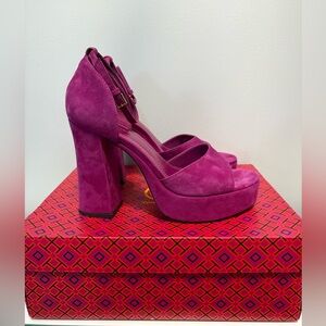 Tory Burch suede Purple Platform Heels